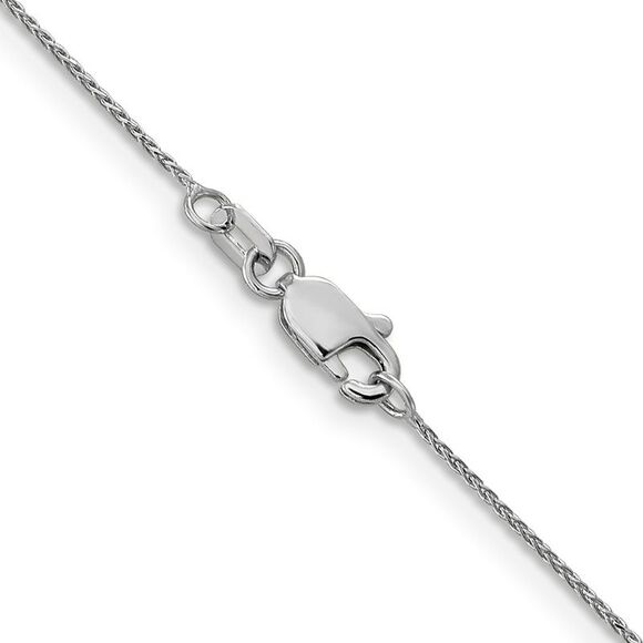 14k White Gold 20 inch .85mm Diamond-cut Spiga Lobster Clasp Chain